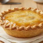 Délicate tarte au sucre cuite à l'airfryer avec une croûte dorée et un remplissage crémeux.