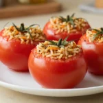 Délicieuses tomates farcies au riz préparées dans un Airfryer, alliant santé et saveurs.
