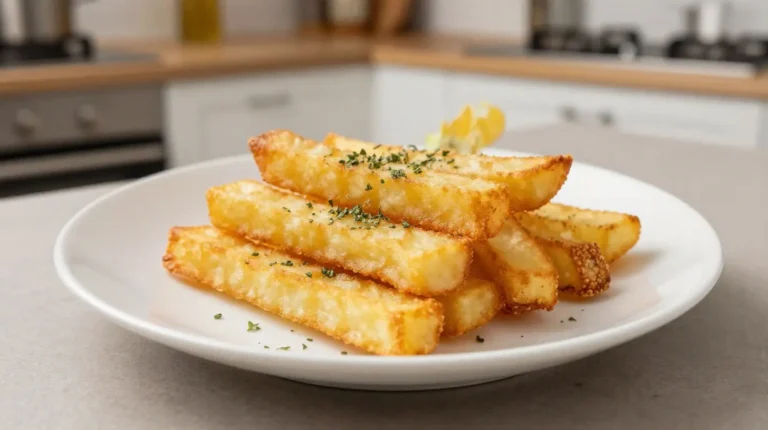 Topinambours frites au Airfryer Délicieuses frites de topinambours cuites au Airfryer, croustillantes et aromatiques.