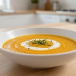 Délicieux velouté de potimarron préparé au Airfryer, riche en saveurs.