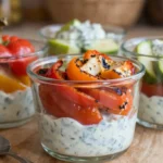 Delicieuses verrines de légumes préparées au Airfryer, révélant des saveurs éclatantes.