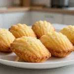 Délicieuses madeleines à la vanille cuites dans un Airfryer, moelleuses et parfumées.