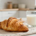 Délicieux pains au chocolat cuits à la perfection dans un Airfryer, accompagnés de lait crémeux.