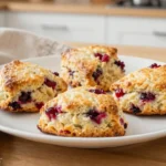 Délicieux scones aux fruits rouges préparés au Airfryer, moelleux et savoureux.