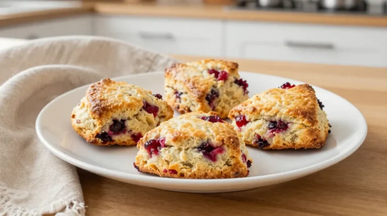 Scones aux fruits rouges au Airfryer Délicieux scones aux fruits rouges préparés au Airfryer, moelleux et savoureux.
