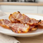 Pancetta croustillante préparée au Airfryer, parfaite pour rehausser vos plats.