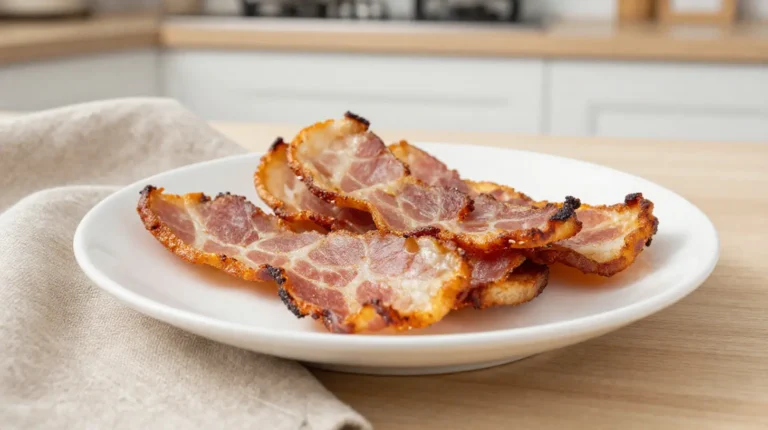 Pancetta croustillante préparée au Airfryer, parfaite pour rehausser vos plats.